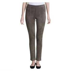 Andrew Marc Soft Faux Suede Pull-On Skinny Pants Sz M Taupe #15N